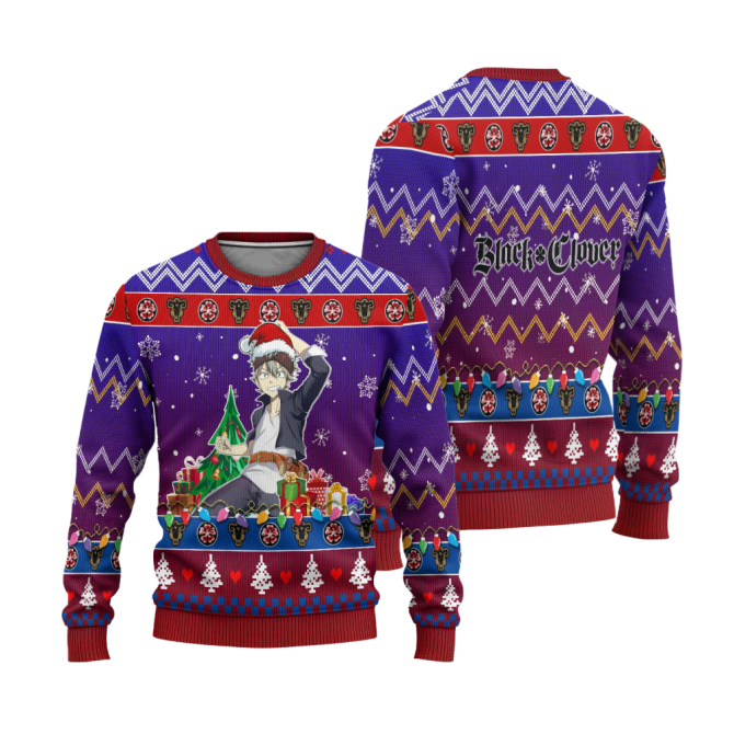 Asta Anime Ugly Christmas Sweater Black Clover Xmas Gift - Image 3