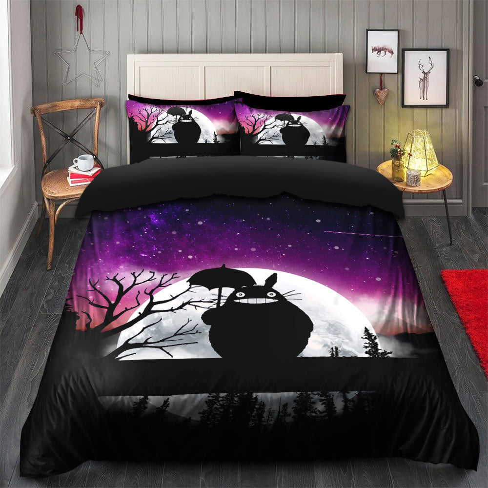 Totoro Ghibli Anime Moon Night Bedding Set Duvet Cover And 2 Pillowcases