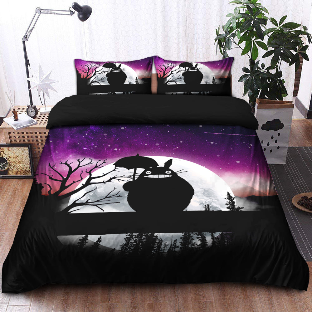 Totoro Ghibli Anime Moon Night Bedding Set Duvet Cover And 2 Pillowcases - Image 2