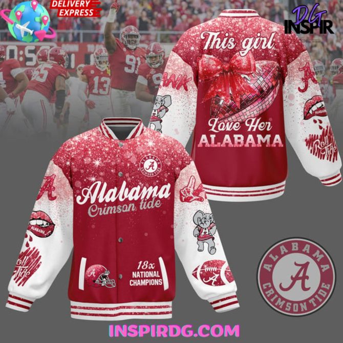 Alabama Crimson Tide Love Her Baseball Jacket