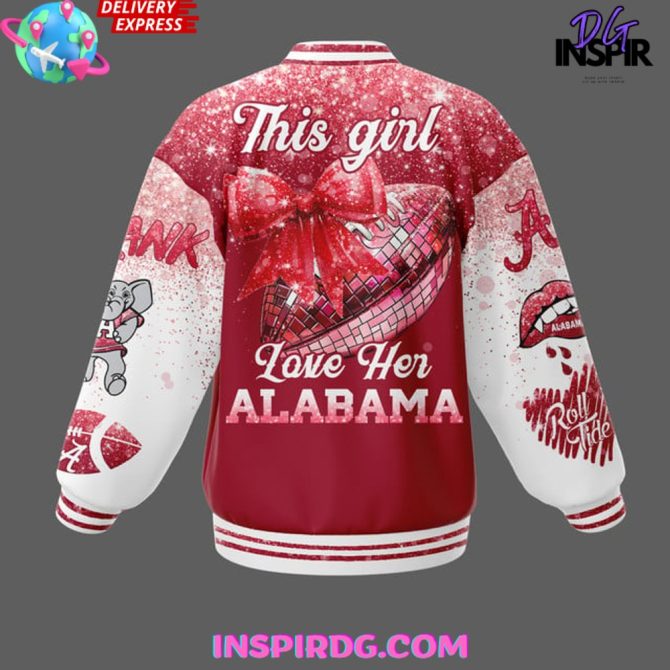 Alabama Crimson Tide Love Her Baseball Jacket - Image 3