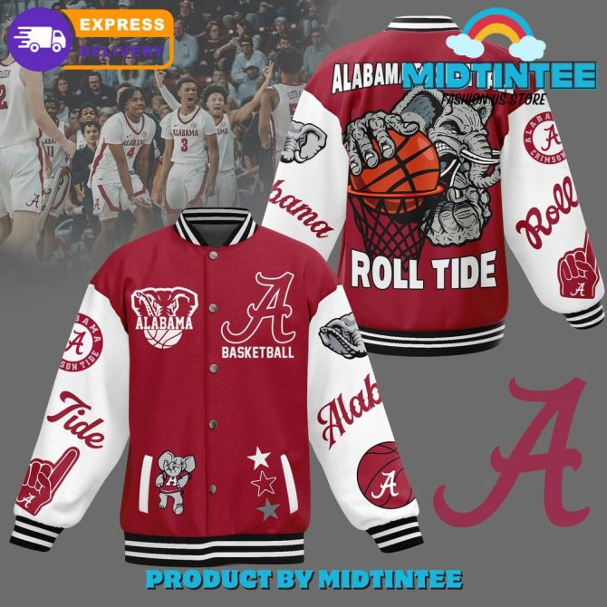 Alabama Crimson Tide Varsity Jacket - Basketball Fan Essential, Fast Shipping!