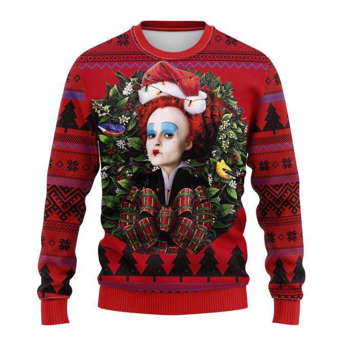 Alice In Wonderland Red Queen Noel Mc Ugly Christmas Sweater Thanksgiving Gift