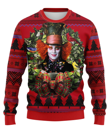 Alice In Wonderland The Mad Hatter Noel Mc Ugly Christmas Sweater Thanksgiving Gift