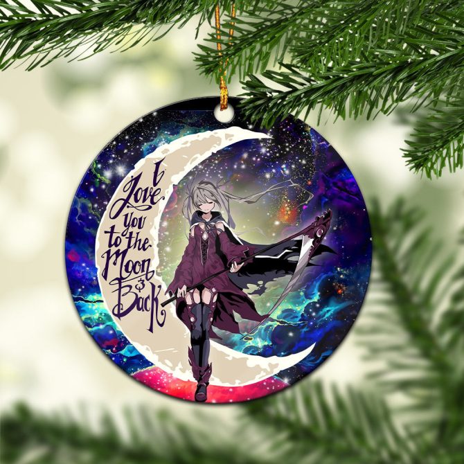 Anime Girl Soul Eate Love You To The Moon Galaxy Ceramic Circle Ornament Perfect Gift For Christmas Holiday