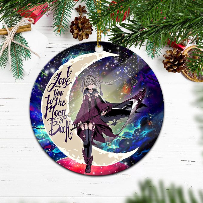 Anime Girl Soul Eate Love You To The Moon Galaxy Ceramic Circle Ornament Perfect Gift For Christmas Holiday - Image 2