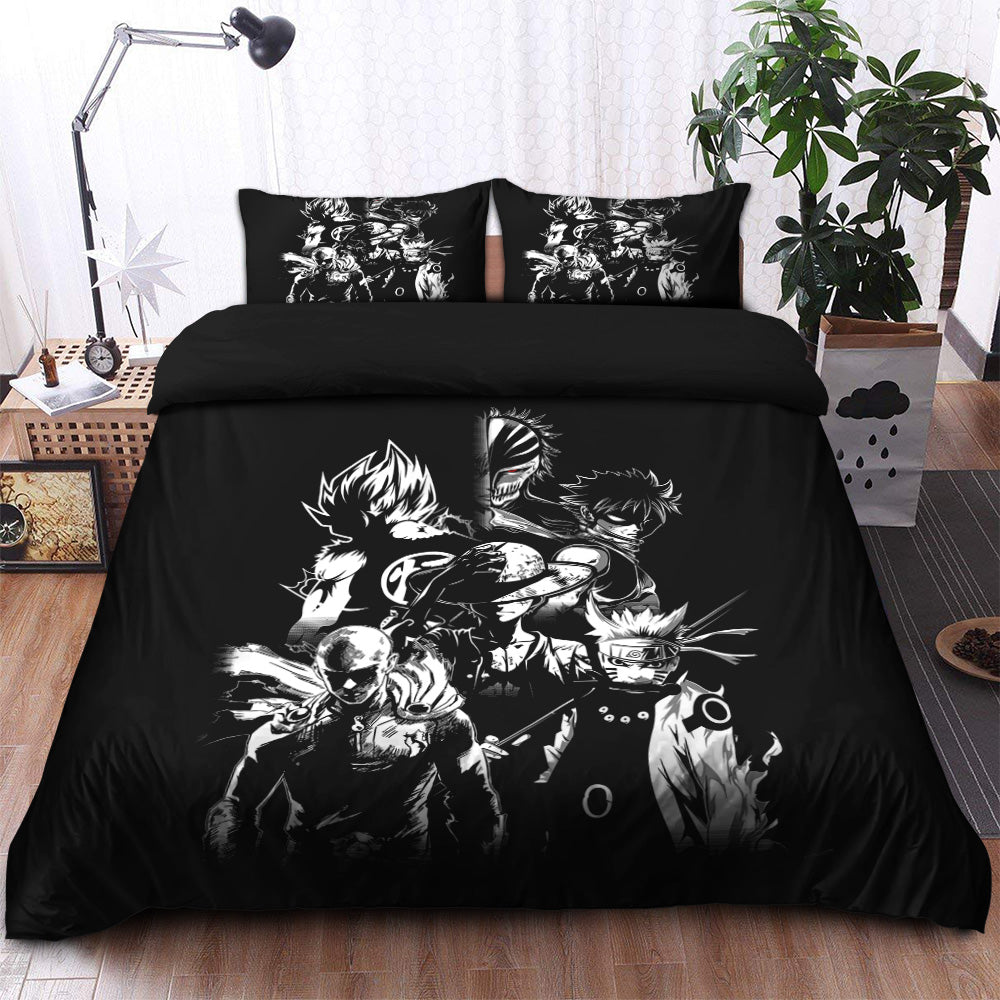 Anime Heroes B&W Bedding Set Duvet Cover And 2 Pillowcases - Image 2