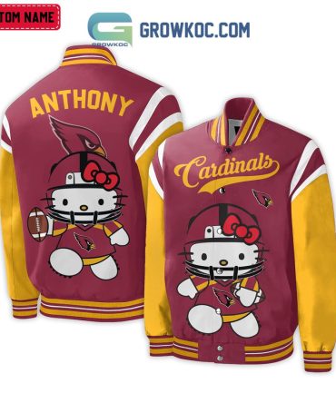 Custom Name Hello Kitty Cardinals Varsity Jacket – Personalized Fan Gear Gift