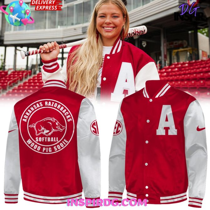 Arkansas Razorbacks Softball Woo Pig Sooie Baseball Jacket