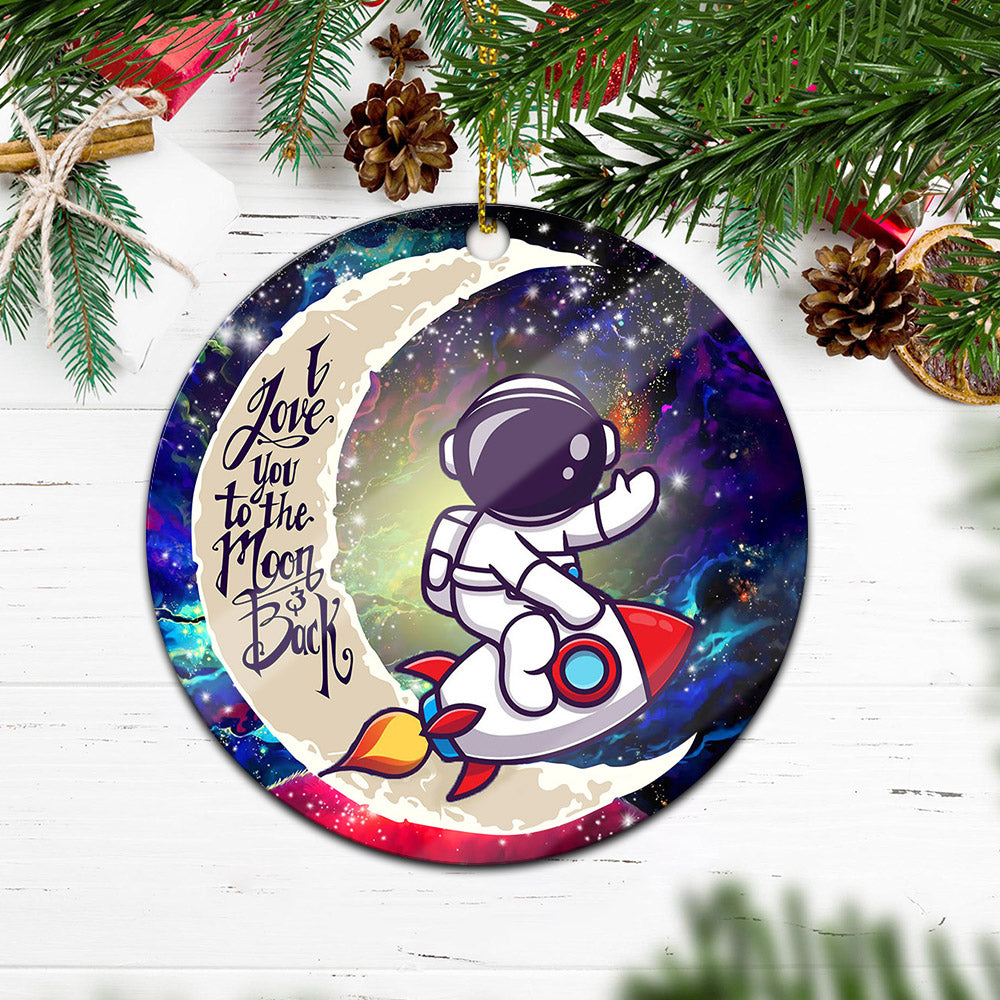 Astronaut Chibi Love You To The Moon Galaxy Ceramic Circle Ornament Perfect Gift For Christmas Holiday - Image 2