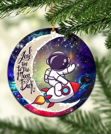 Astronaut Chibi Love You To The Moon Galaxy Ceramic Circle Ornament Perfect Gift For Christmas Holiday