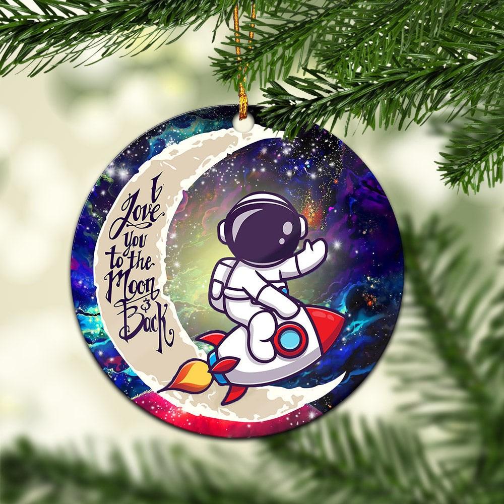 Astronaut Chibi Love You To The Moon Galaxy Ceramic Circle Ornament Perfect Gift For Christmas Holiday