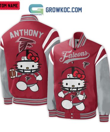 Custom Hello Kitty Falcons Varsity Jacket - Personalized Name, Stylish Sportswear