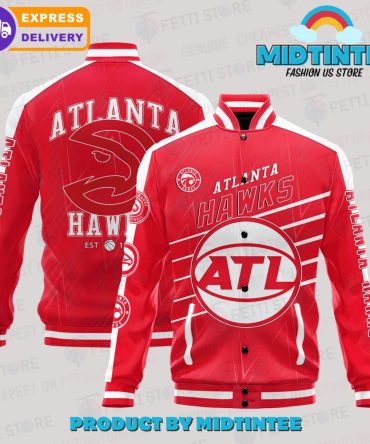 Atlanta Hawks Jacket - Stylish Red Bomber For Fans , Fast Delivery , Midtinee