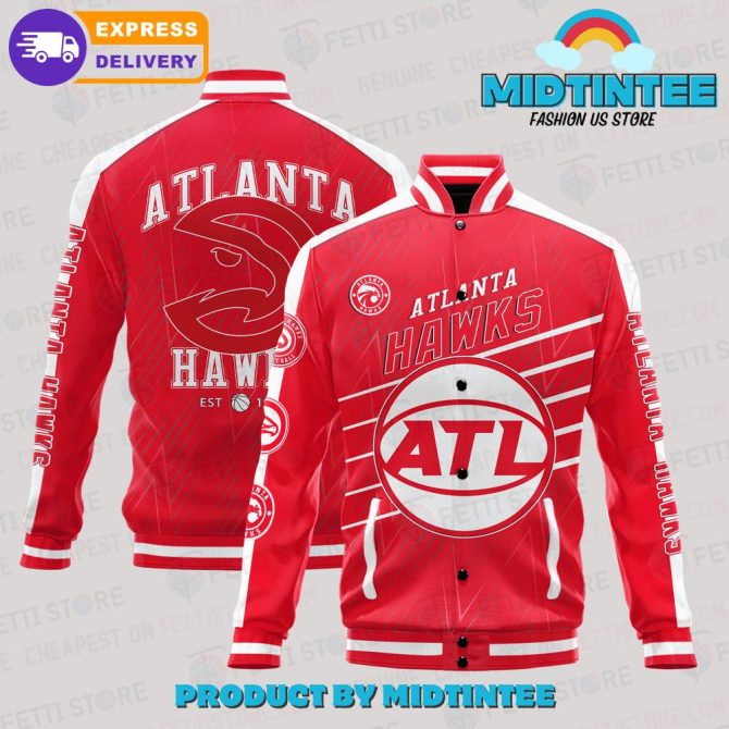 Atlanta Hawks Jacket - Stylish Red Bomber For Fans , Fast Delivery , Midtinee