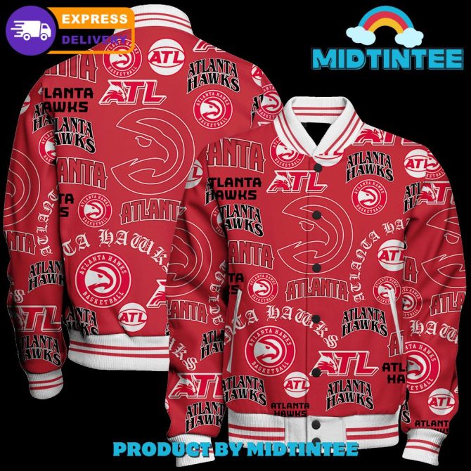 Atlanta Hawks Retro Varsity Jacket - Bold Red Design, Perfect For Fans! Fast Shipping