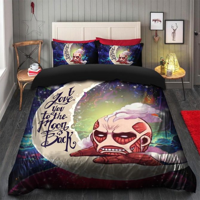 Attack On Titan Love You To The Moon Galaxy Bedding Set Duvet Cover And 2 Pillowcases - Image 2