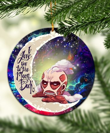 Attack On Titan Love You To The Moon Galaxy Ceramic Circle Ornament Perfect Gift For Christmas Holiday