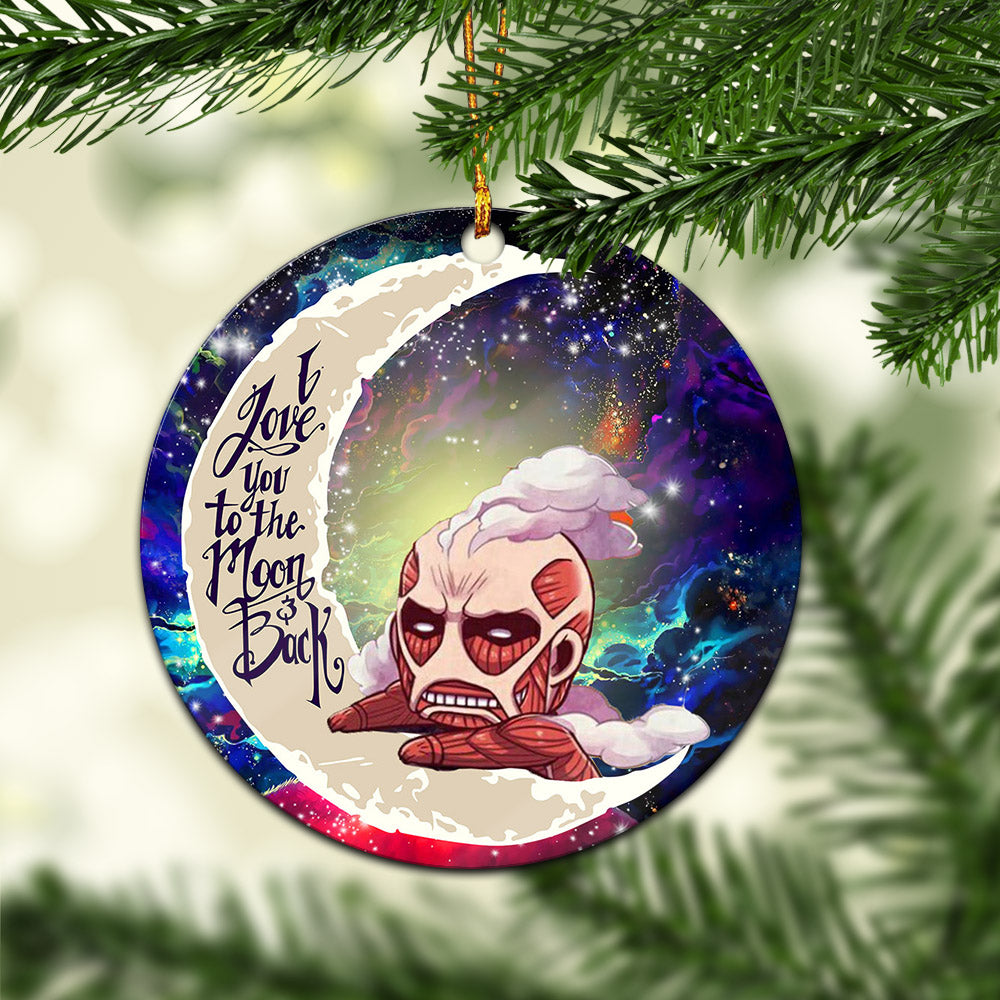 Attack On Titan Love You To The Moon Galaxy Ceramic Circle Ornament Perfect Gift For Christmas Holiday