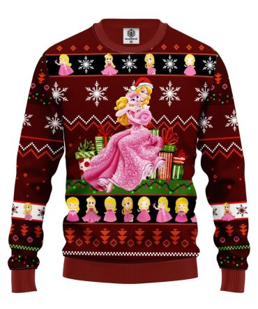 Aurora Ugly Christmas Sweater Red Brown Amazing Gift Idea Thanksgiving Gift