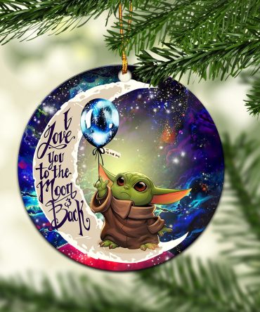 Baby Yoda Love You To The Moon Galaxy Ceramic Circle Ornament Perfect Gift For Christmas Holiday