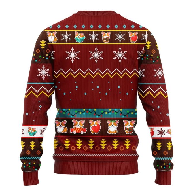Corgi Christmas Sweater - Festive Holiday Dog Design, Unisex Ugly Knit Pullover - Image 2