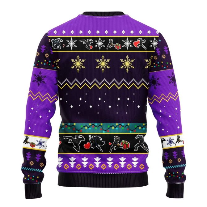 Black Panter Ugly Christmas Sweater Pupple 1 Amazing Gift Idea Thanksgiving Gift - Image 2