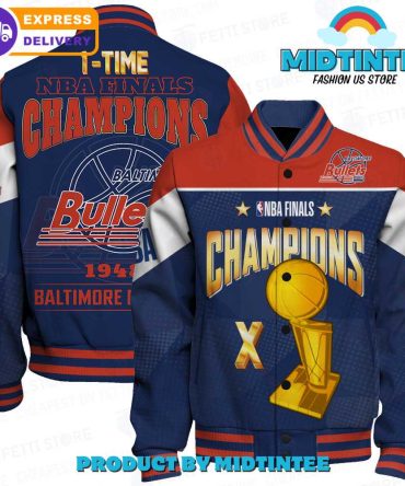 Nba Finals Champions Jacket - Vintage Baltimore Bullets Design , Fast Shipping!