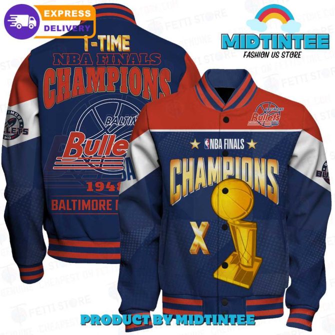 Nba Finals Champions Jacket - Vintage Baltimore Bullets Design , Fast Shipping!
