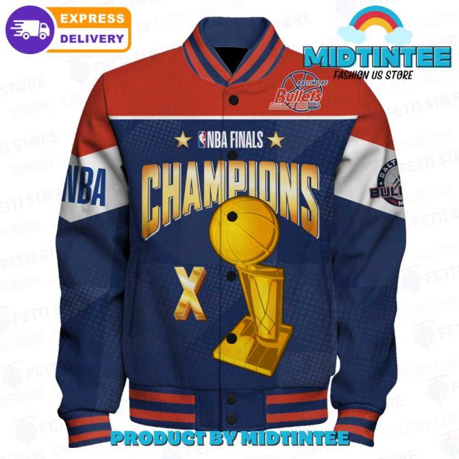 Nba Finals Champions Jacket - Vintage Baltimore Bullets Design , Fast Shipping! - Image 2