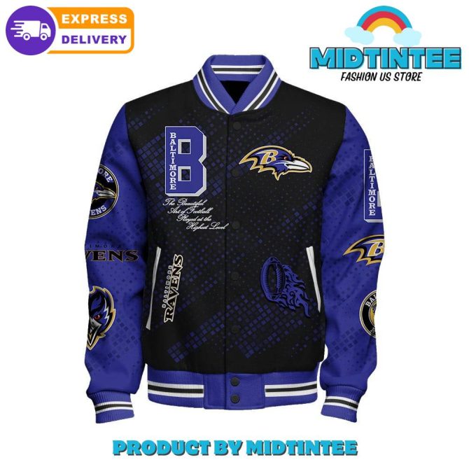 Baltimore Ravens 2024 Nfl Pattern Baseball Jacket - Image 2