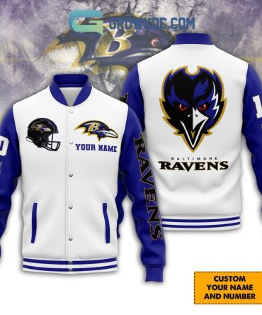 Custom Baltimore Ravens Varsity Jacket - Personalize Your Name & Number - Perfect For Fans!