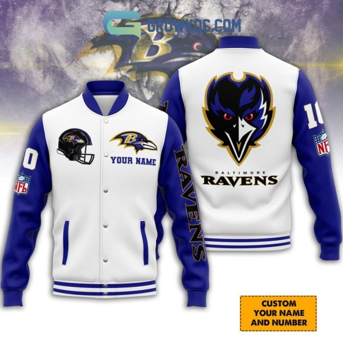 Custom Baltimore Ravens Varsity Jacket - Personalize Your Name & Number - Perfect For Fans!