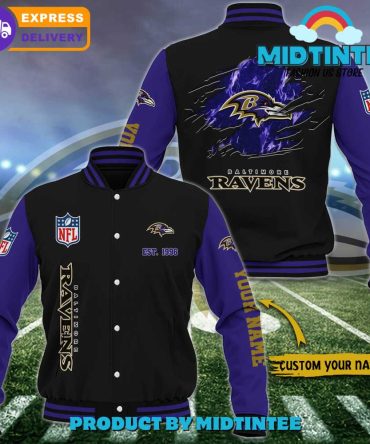 Custom Baltimore Ravens Varsity Jacket - Personalized Nfl Fan Gear - Express Delivery