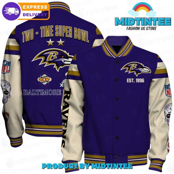 Official Baltimore Ravens Super Bowl Champs Varsity Jacket - Fast Delivery!