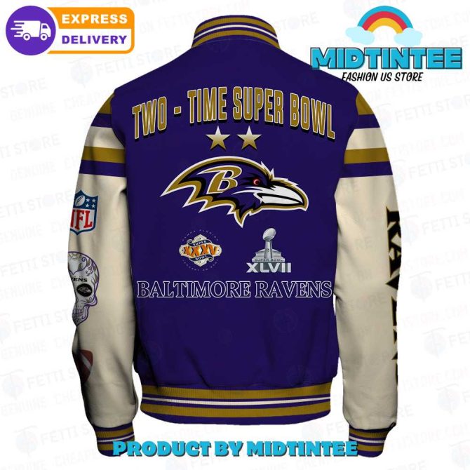 Official Baltimore Ravens Super Bowl Champs Varsity Jacket - Fast Delivery! - Image 3