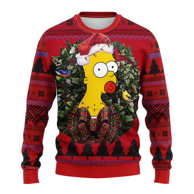 Bart Simpson Baby Noel Mc Ugly Christmas Sweater Thanksgiving Gift - Image 3