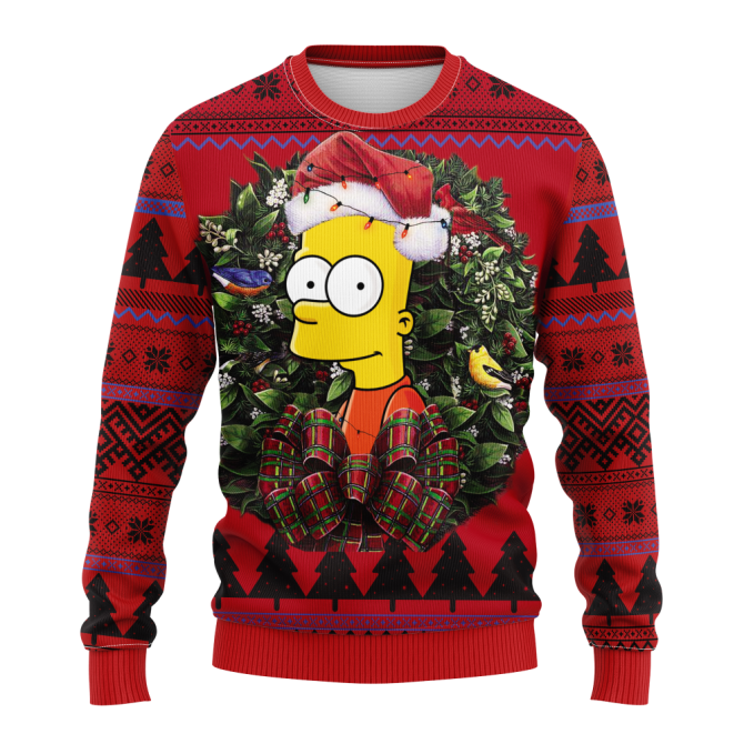 Bart Simpson The Simpson Noel Mc Ugly Christmas Sweater Thanksgiving Gift - Image 3