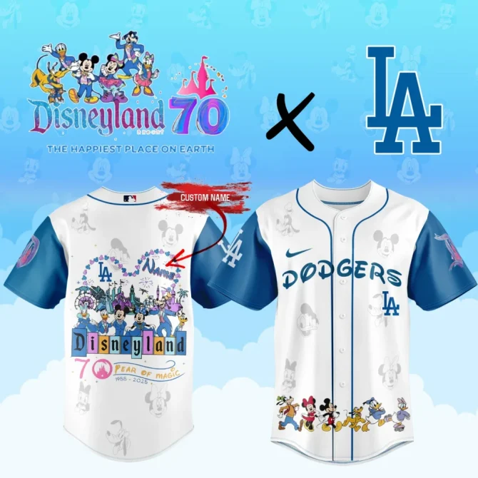 Disneyland 70Th Anniversary X La Dodgers Custom Baseball Jersey - Limited Edition