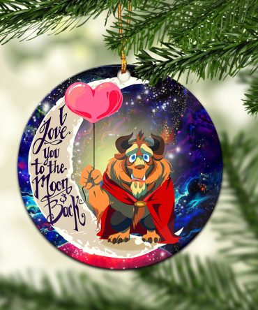 Beauty And The Beast Love You To The Moon Galaxy Ceramic Circle Ornament Perfect Gift For Christmas Holiday