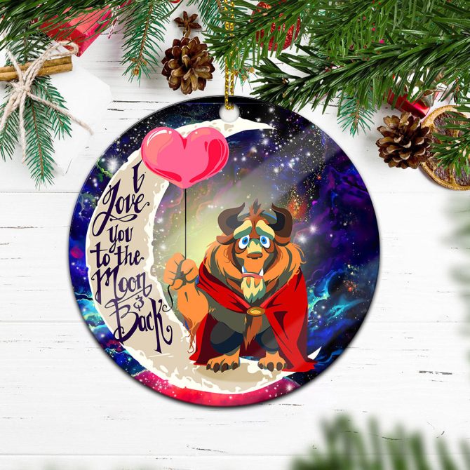 Beauty And The Beast Love You To The Moon Galaxy Ceramic Circle Ornament Perfect Gift For Christmas Holiday - Image 2
