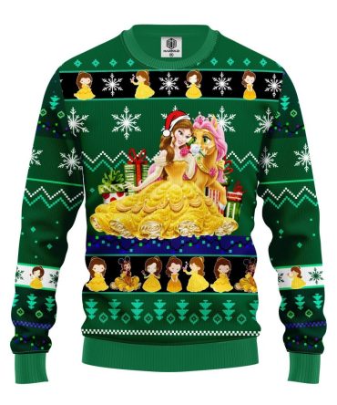 Bella Beauty And The Beast Ugly Christmas Sweater Green Amazing Gift Idea Thanksgiving Gift