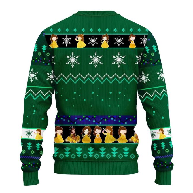 Bella Beauty And The Beast Ugly Christmas Sweater Green Amazing Gift Idea Thanksgiving Gift - Image 2