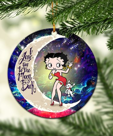 Betty Boop Love You To The Moon Galaxy Ceramic Circle Ornament Perfect Gift For Christmas Holiday