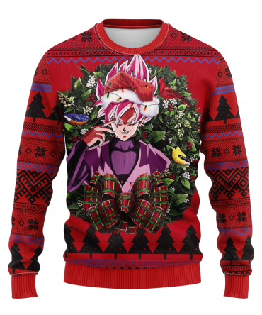 Black Goku Ssj Rose Dragon Ball Noel Mc Ugly Christmas Sweater Thanksgiving Gift