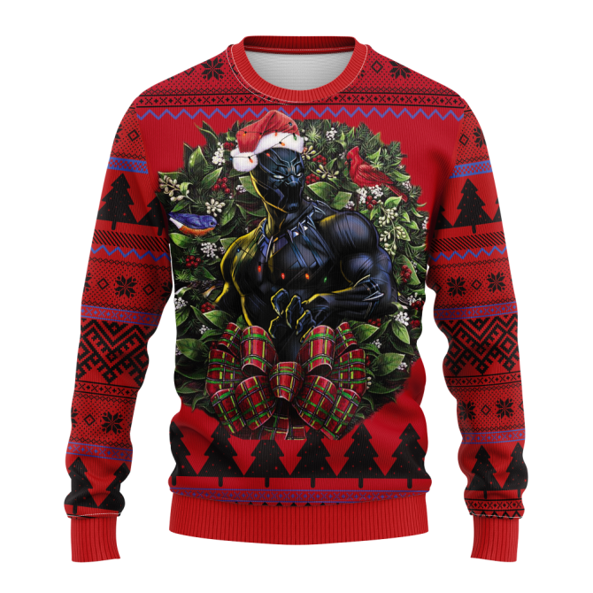 Black Panther Noel Mc Ugly Christmas Sweater Thanksgiving Gift - Image 3