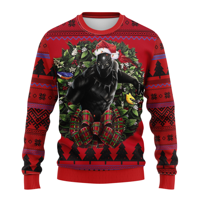 Black Panther Noel Mc Ugly Christmas Sweater Thanksgiving Gift - Image 3