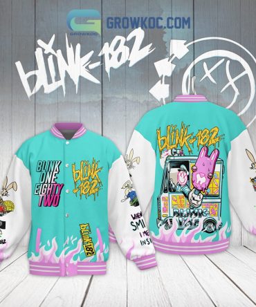 Blink-182 Retro Graphic Varsity Jacket - Vibrant Design, Perfect For Fans!