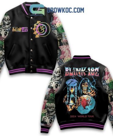 Blink-182 2024 World Tour Jacket - Vintage Rock Style Varsity Coat