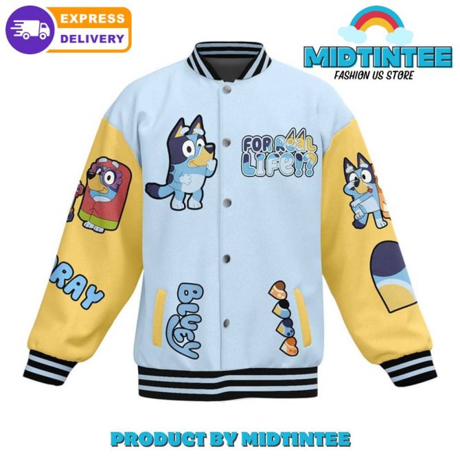 Bluey Cartoon I Slipped On Mah Beans Baseball Jacket - Image 2